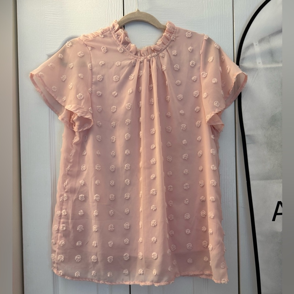 SHEIN Light Pink Textured Blouse